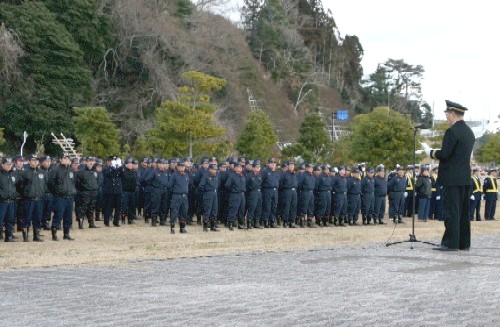 町の安全のために士気高揚