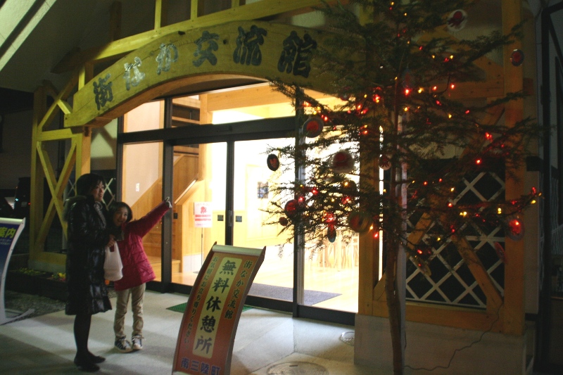 おさかな通りを彩るクリスマスツリー
